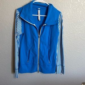 lululemon athletica Blue Jacket with White Stripes
